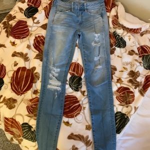 American Eagle skinny ripped jeans